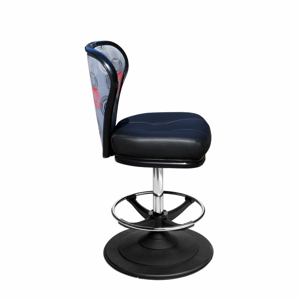 Lunar casino chair and gaming stool with quick-release seat