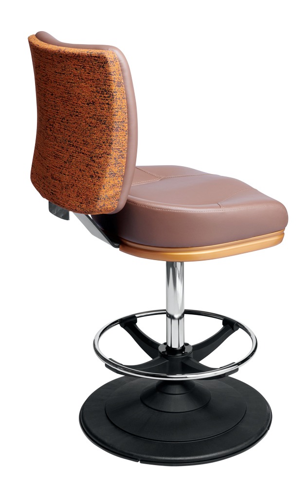 Poseidon casino chair. Casino seating for slot and table games. Disc base gaming stool with footring and swivel mechanism.