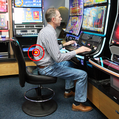 seated ergonomics in the casino gaming room